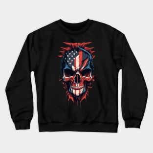 American Flag Skull Crewneck Sweatshirt